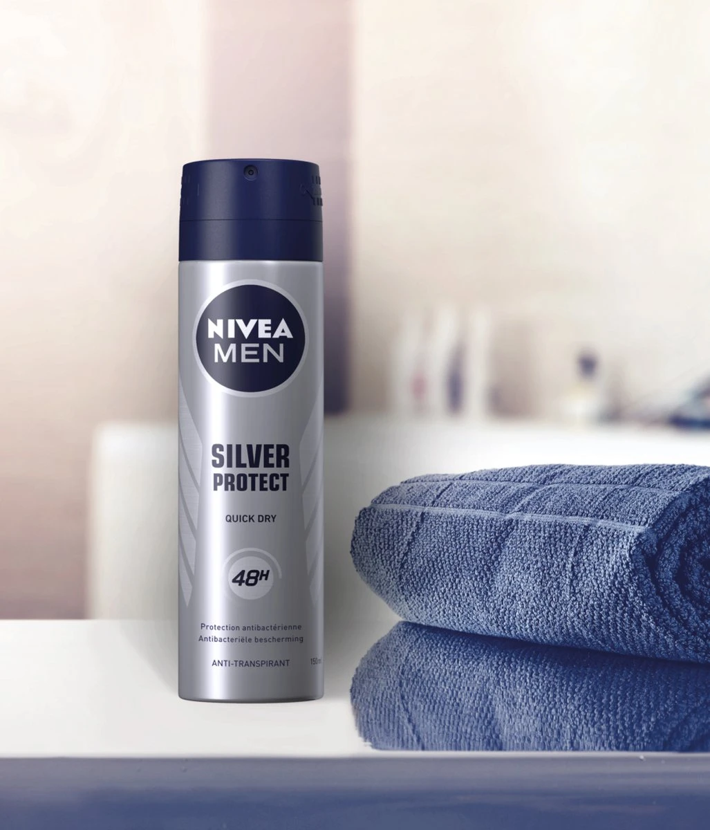 NIVEA MEN Silver Protect Dynamic Power - 6 X 150 Ml - Voordeelverpakking - Deodorant Spray 3 NIVEA MEN Silver Protect Dynamic Power - 6 X 150 Ml - Voordeelverpakking - Deodorant Spray - Afbeelding 3