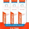 Elmex Anti-Cariës Whitening Tandpasta 3 X 75ml - Voordeelverpakking