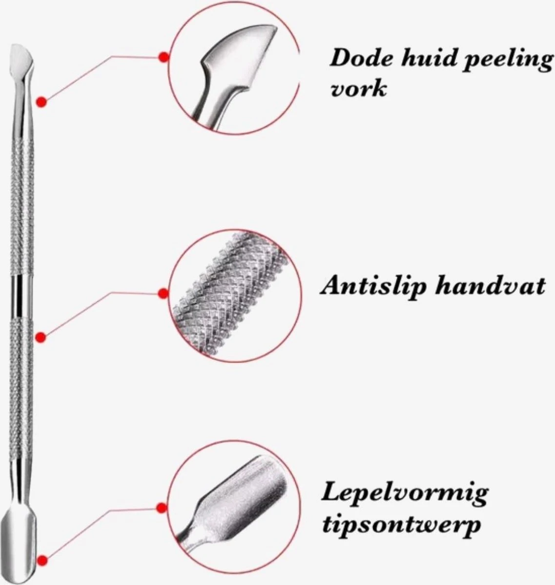 BenjaBeauty Bokkepootje Nagels - Schraper - Cuticle Pusher - Bokkenpootje Nagels - Cuticle Remover - Pedicure - Manicure 3 BenjaBeauty Bokkepootje Nagels - Schraper - Cuticle Pusher - Bokkenpootje Nagels - Cuticle Remover - Pedicure - Manicure - Afbeelding 3