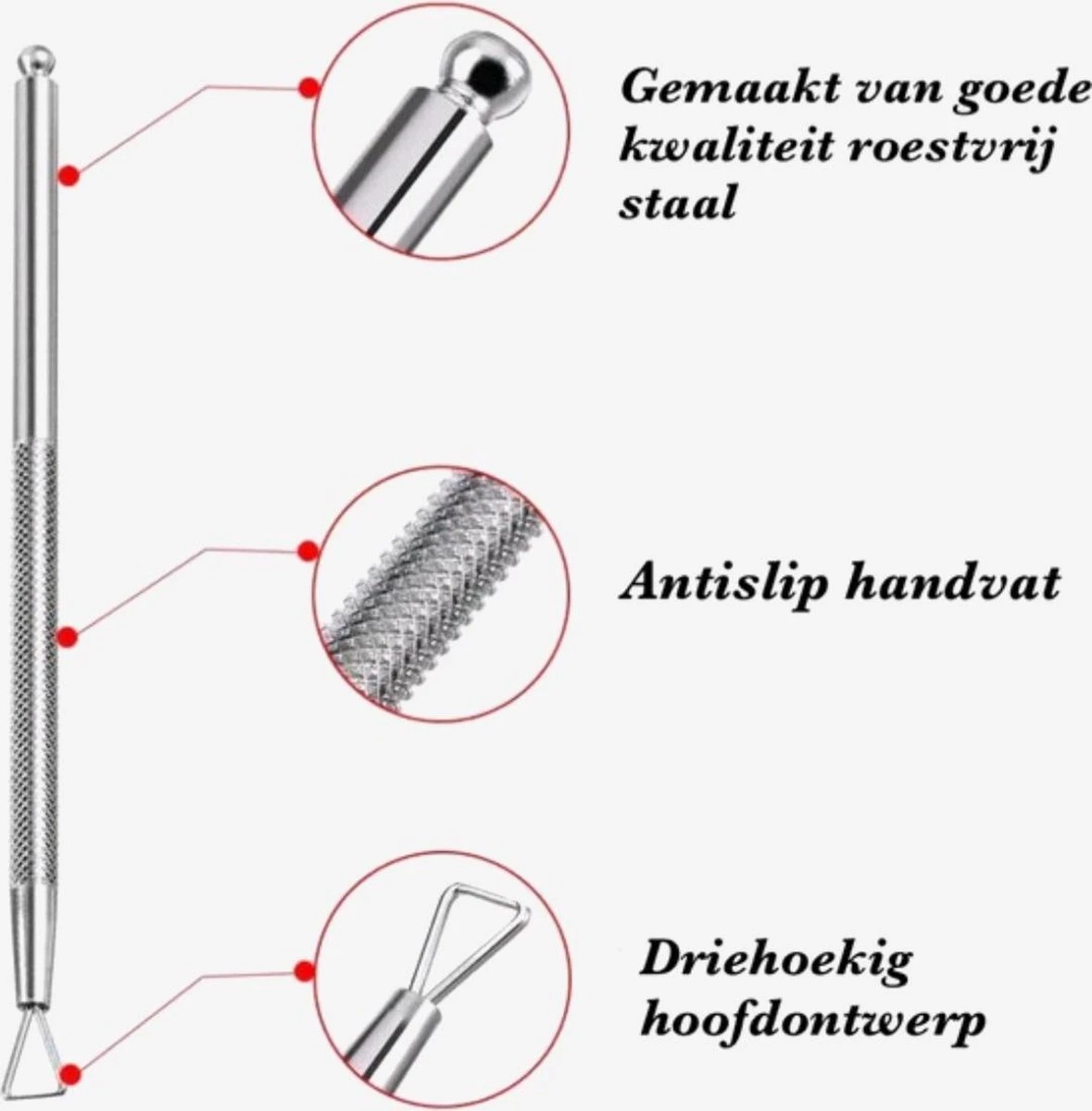 BenjaBeauty Bokkepootje Nagels - Schraper - Cuticle Pusher - Bokkenpootje Nagels - Cuticle Remover - Pedicure - Manicure 2 BenjaBeauty Bokkepootje Nagels - Schraper - Cuticle Pusher - Bokkenpootje Nagels - Cuticle Remover - Pedicure - Manicure - Afbeelding 2