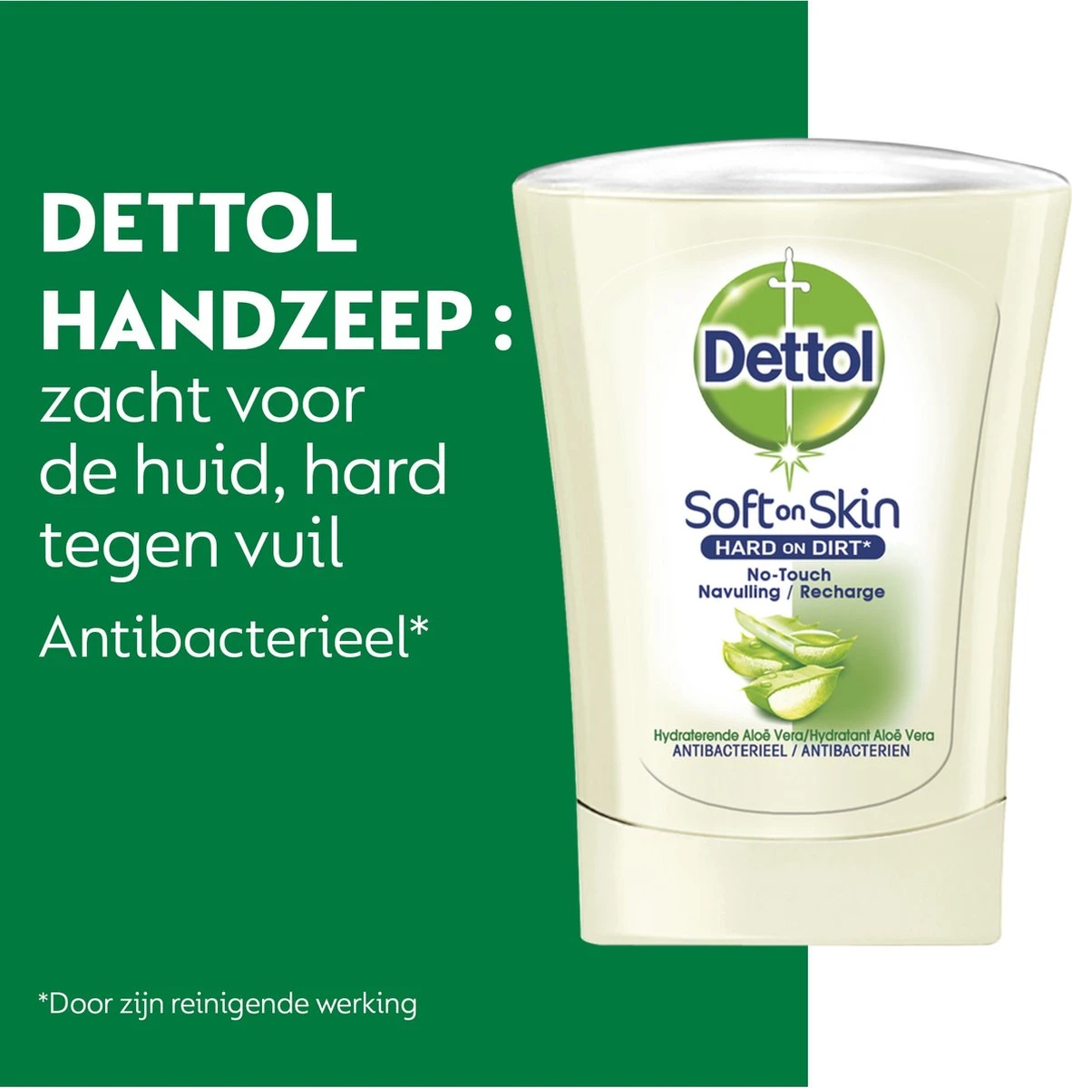 Dettol - Automatische Zeepdispenser No Touch & 3x250ml Handzeep No Touch Navulling - Aloe Vera 3 Dettol - Automatische Zeepdispenser No Touch & 3x250ml Handzeep No Touch Navulling - Aloe Vera - Afbeelding 3