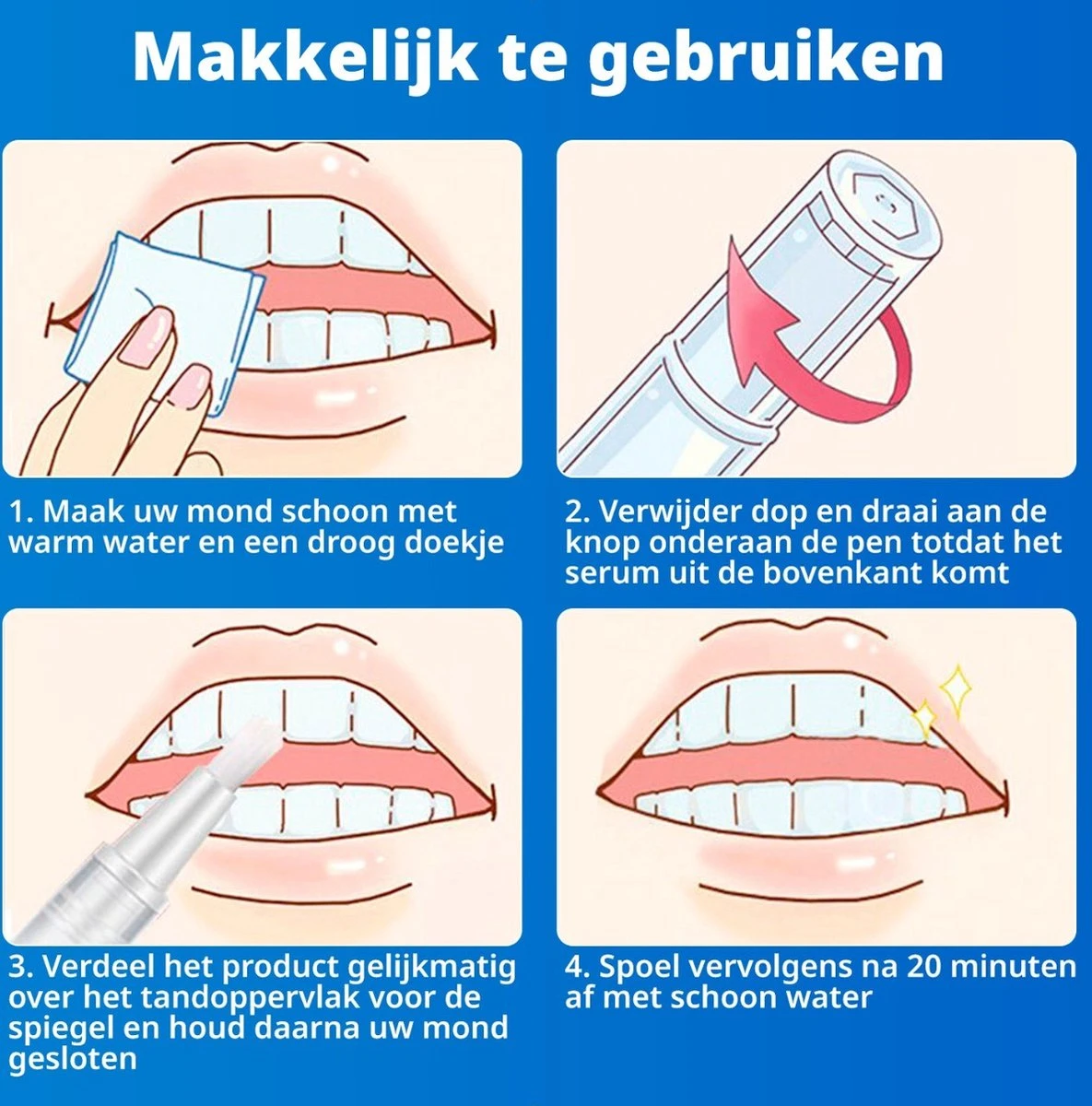 B-care Tanden Bleekpen - Teeth Whitening Pen - Tanden Bleker - Wittere Tanden - Teeth Whitening Strips - Professioneel Resultaat - Tandsteen Verwijderaar - Zonder Peroxide - Tandenbleekset - Tanden Bleken 4 B-care Tanden Bleekpen - Teeth Whitening Pen - Tanden Bleker - Wittere Tanden - Teeth Whitening Strips - Professioneel Resultaat - Tandsteen Verwijderaar - Zonder Peroxide - Tandenbleekset - Tanden Bleken - Afbeelding 4