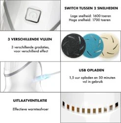 DynaBright Elektrische Eeltverwijderaar Met Stofzuigsysteem - Inc. 3 Vlijlschijven - 2 Standen - Voetvijl - Eeltvijl - Eelt Verwijderaar -USB Oplaadbaar - Geïntegreerde Zuigfunctie 14 DynaBright Elektrische Eeltverwijderaar Met Stofzuigsysteem - Inc. 3 Vlijlschijven - 2 Standen - Voetvijl - Eeltvijl - Eelt Verwijderaar -USB Oplaadbaar - Geïntegreerde Zuigfunctie -Verzorgings Producten Winkel 1186x1200