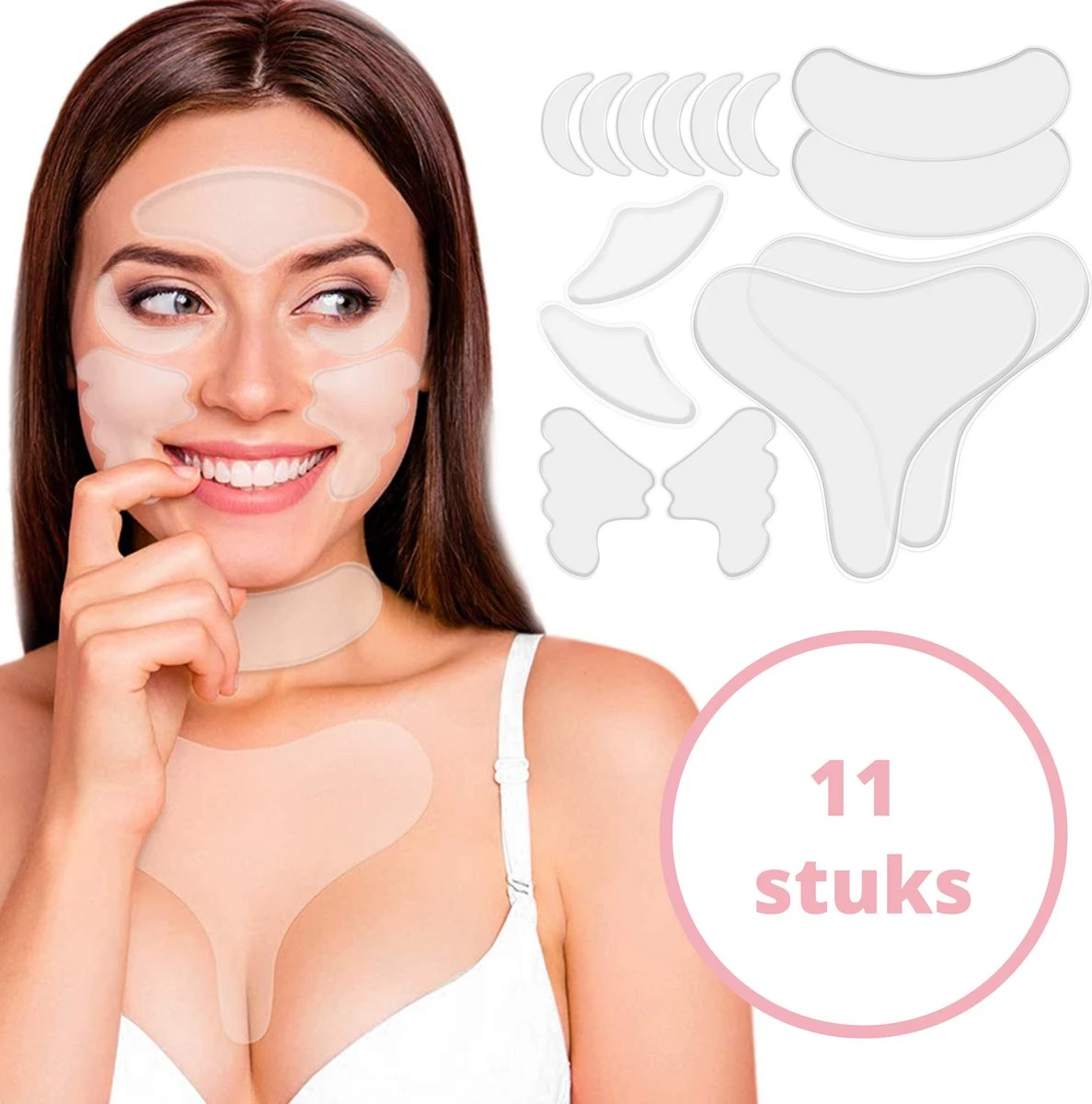 Anti Rimpel Pads - 11 Stuks - Tegen Rimpels En Fijne Lijntjes - Huidverstrakking - Huidverjonging - Anti Aging - Huidverzorging - Huidherstellende Patches - Collageen Eye Patches - Beauty Pads - Collageen Pads 1 Anti Rimpel Pads - 11 Stuks - Tegen Rimpels En Fijne Lijntjes - Huidverstrakking - Huidverjonging - Anti Aging - Huidverzorging - Huidherstellende Patches - Collageen Eye Patches - Beauty Pads - Collageen Pads