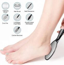 FAO 13in1 Eelt Verwijderaar - Incl. Pedicure Set - Professionele Voetvijl - Waterdichte Voetrasp - Eeltschaaf Oplaadbaar - Elektrische Eeltrasp - Zwart -Verzorgings Producten Winkel 1188x1200