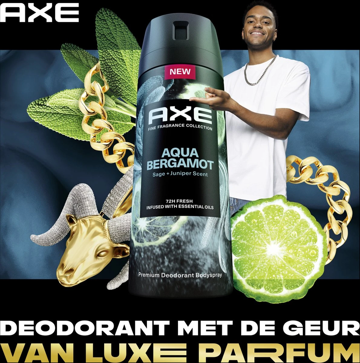 AXE Fine Fragrance Collection Aqua Bergamot Premium Deodorant Bodyspray 150 Ml 4 AXE Fine Fragrance Collection Aqua Bergamot Premium Deodorant Bodyspray 150 Ml - Afbeelding 4
