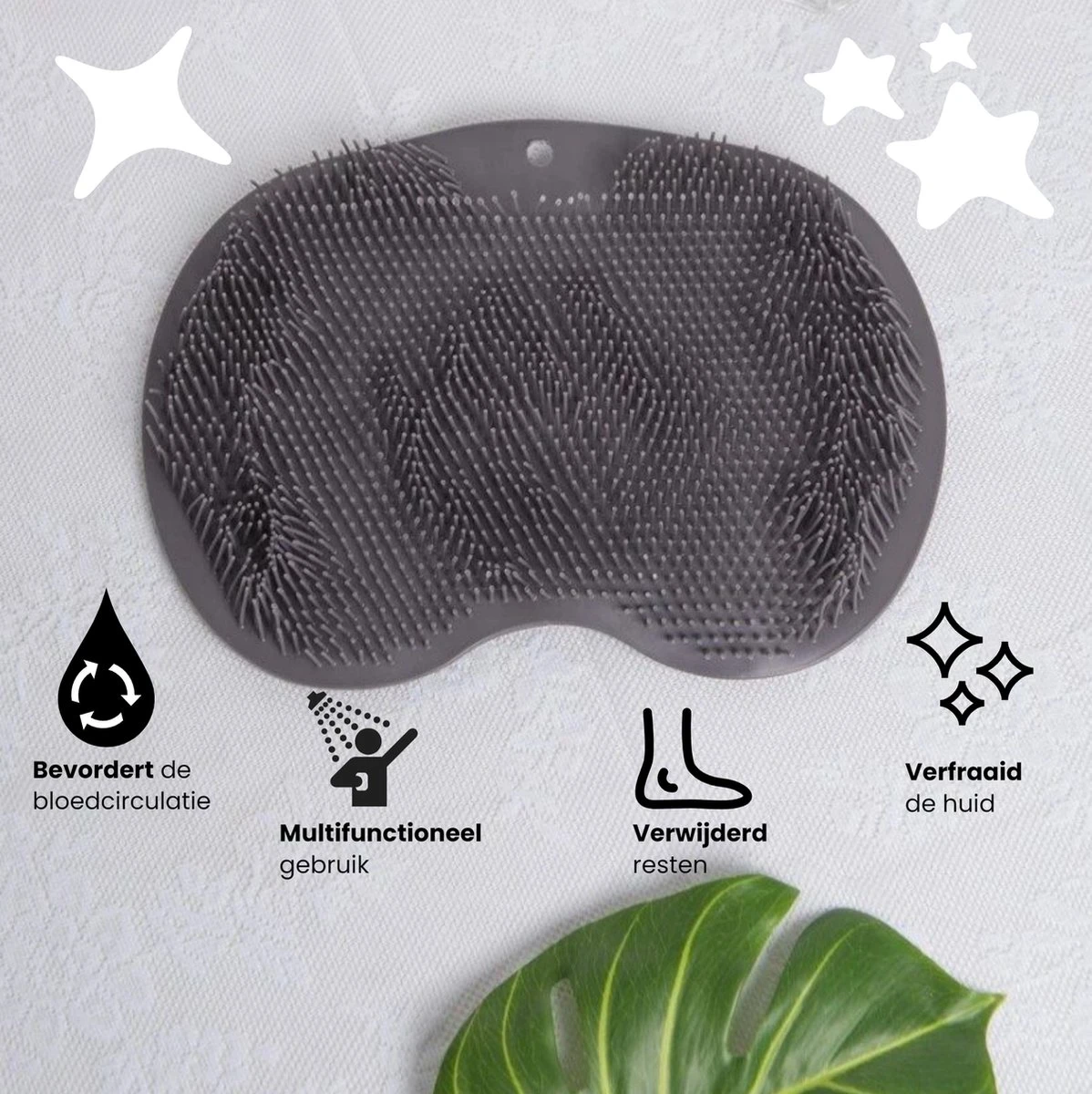 JEKO® - Voetscrubber - Douche Borstel - Voetmassage - Douchemat Antislip Zuignappen - Massage Mat - Voet Verzorging - Rug Wasser - Voetwasser - Grijs 2 JEKO® - Voetscrubber - Douche Borstel - Voetmassage - Douchemat Antislip Zuignappen - Massage Mat - Voet Verzorging - Rug Wasser - Voetwasser - Grijs - Afbeelding 2