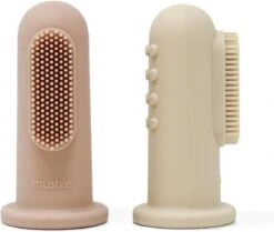 Mushie Finger Toothbrush Clay/Sand - Vingertandenborstel Baby - 2 Stuks Per Verpakking - Tandenborstel Siliconen -Verzorgings Producten Winkel 1200x1016 3