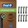 Oral-B CrossAction Opzetborstel Kleur Zwart, Verpakking Van 12 Stuks, Verpakking Van Brievenbusformaat