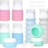 QOSO Reisflesjes Set 8-Delig | Reisflesjes Handbagage Opvouwbaar | Mini Shampoo & Reispotjes Hervulbaar Klein | Reisflesjes 100ml In 4 Kleuren | Navulbare Reisflesjes In Een Reisset
