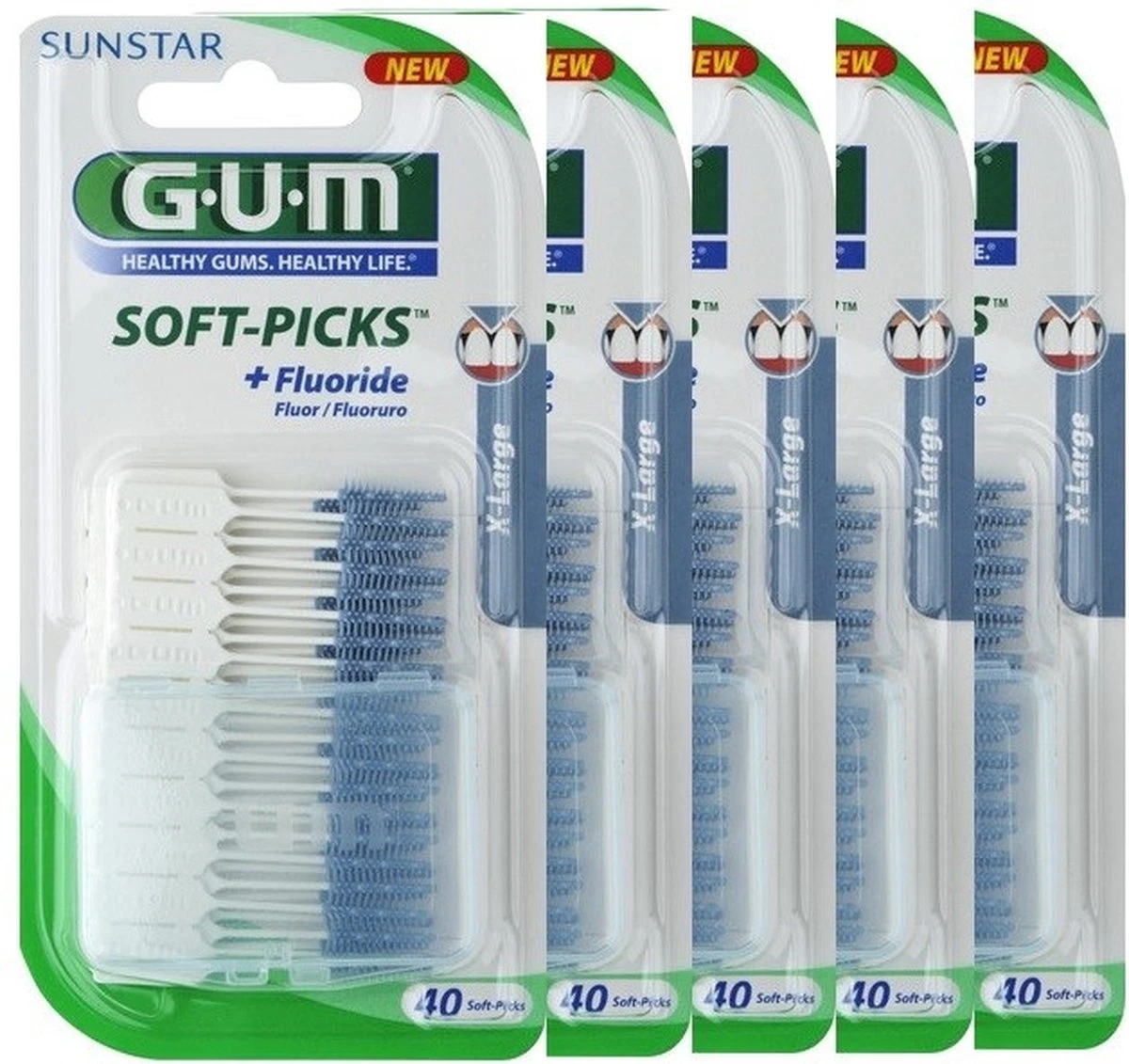 GUM® GUM Soft Picks X-Large - 5 X 40 Stuks - Ragers - Voordeelverpakking 1 GUM® GUM Soft Picks X-Large - 5 X 40 Stuks - Ragers - Voordeelverpakking