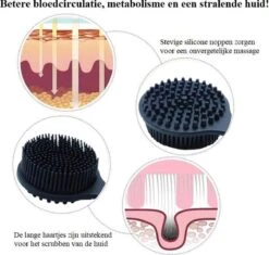 Blubs® – Badborstel – Dry Brush – Rug Scrubber – Lichaamsborstel – Rugborstel Douche Met Steel – Huidborstel – Doucheborstel – Bad- & Doucheaccessoires – Badborstel Met Steel – Doucheborstel Rugborstel – Siliconen Borstel – Massage – Zwart -Verzorgings Producten Winkel 1200x1142 7