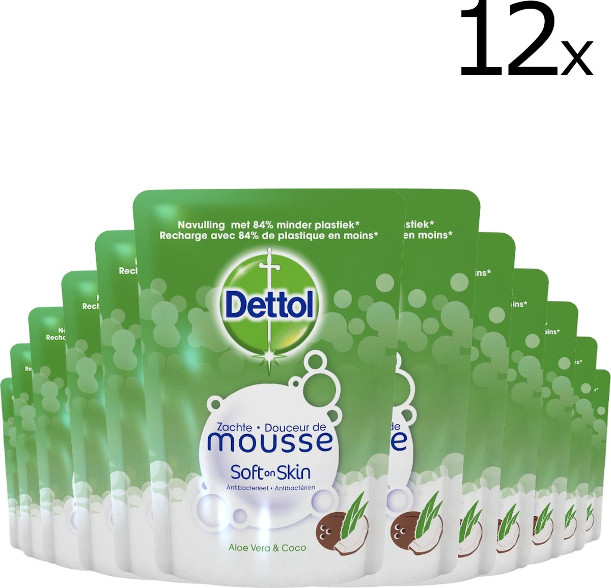 Dettol - Magic Foam - Navulling Aloë Vera - 12 X 200 Ml 1 Dettol - Magic Foam - Navulling Aloë Vera - 12 X 200 Ml