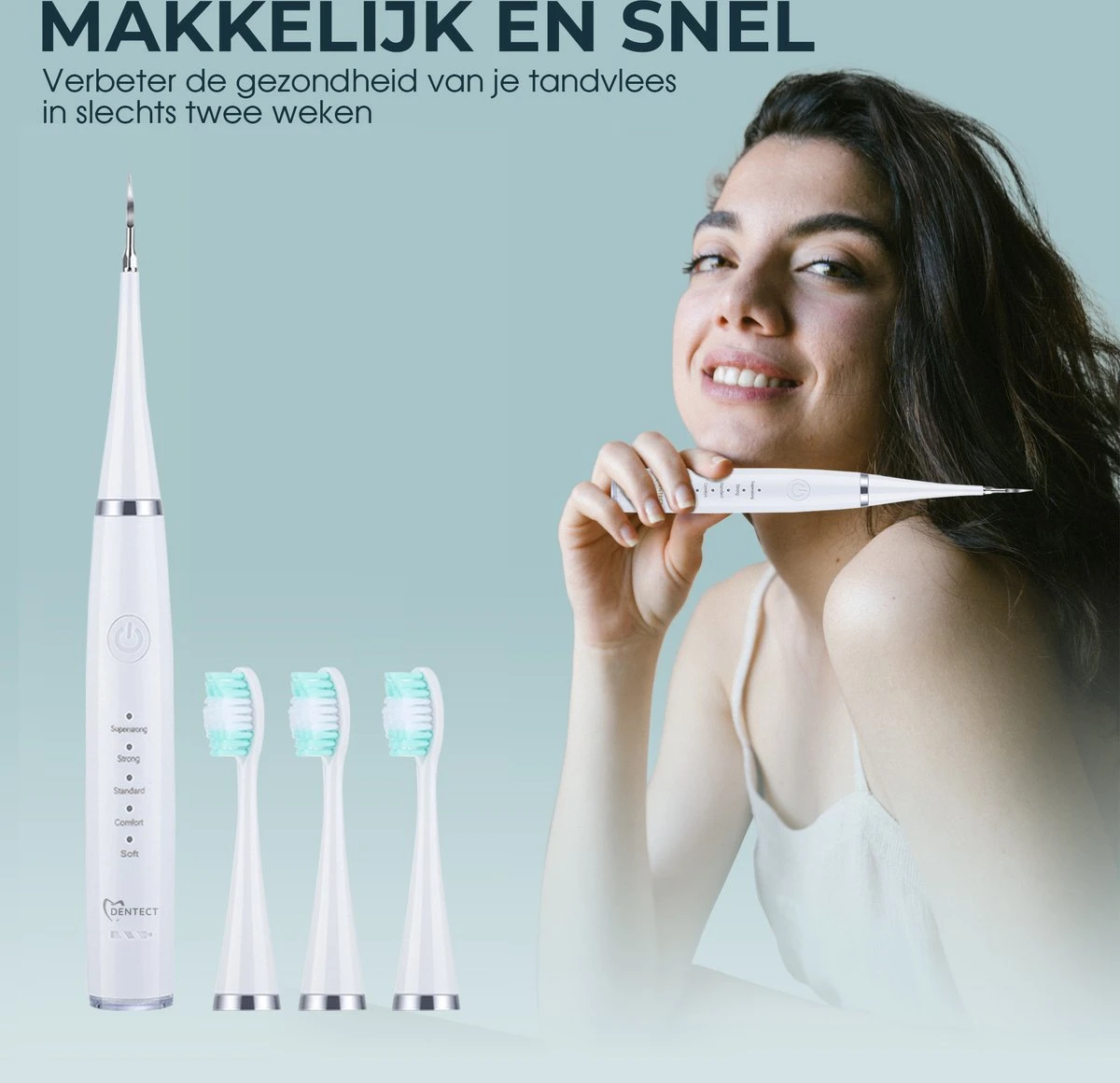 Merkloos Tandsteen Verwijderaar Elektrisch – Tandenborstel Opzetstukken - Tandarts Spiegel - 5 Standen -Wit 2 Merkloos Tandsteen Verwijderaar Elektrisch – Tandenborstel Opzetstukken - Tandarts Spiegel - 5 Standen -Wit - Afbeelding 2