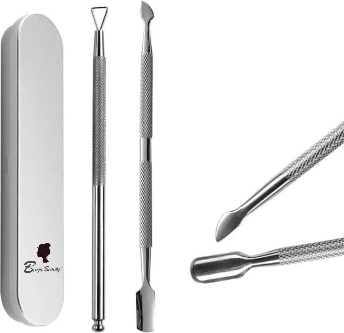 BenjaBeauty Bokkepootje Nagels - Schraper - Cuticle Pusher - Bokkenpootje Nagels - Cuticle Remover - Pedicure - Manicure 1 BenjaBeauty Bokkepootje Nagels - Schraper - Cuticle Pusher - Bokkenpootje Nagels - Cuticle Remover - Pedicure - Manicure