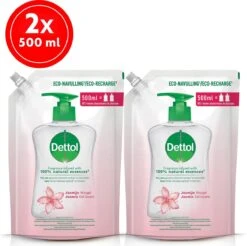 Dettol - Handzeep Navulling - Antibacterieel - Jasmijn - 100% Natuurlijke Oliën - 2 X 500ml