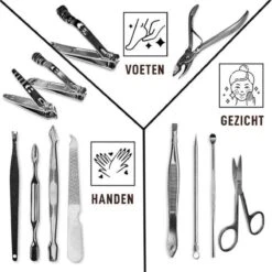 Merkloos 10-Delige Manicureset - Pedicure Set - Nagelverzorging Kit - Nagelvijl - Nagelknipper - Opbergetui - Reisset - Nageltang - Voetverzorging -Verzorgings Producten Winkel 1200x1198 2