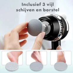 TTC - Elektrische Eeltverwijderaar - Stofzuigfunctie - 3 Snelheden - Inclusief 3 Vijlschijven & Borstel USB-Oplaadbaar -- Voetverzorging - Voetvijl Elektrisch - Pedicureset Elektrisch Voeten -Moederdag -Verzorgings Producten Winkel 1200x1198 4