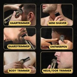 6-in-1 Baardtrimmer Mannen - Trimmer Voor Baard En Lichaam - Incl. 6 Opzetstukken - Bodygroomer Mannen - Bodytrimmer Heren - Tondeuse - 0.5-15MM - Neus En Oor -Verzorgings Producten Winkel 1200x1199 7