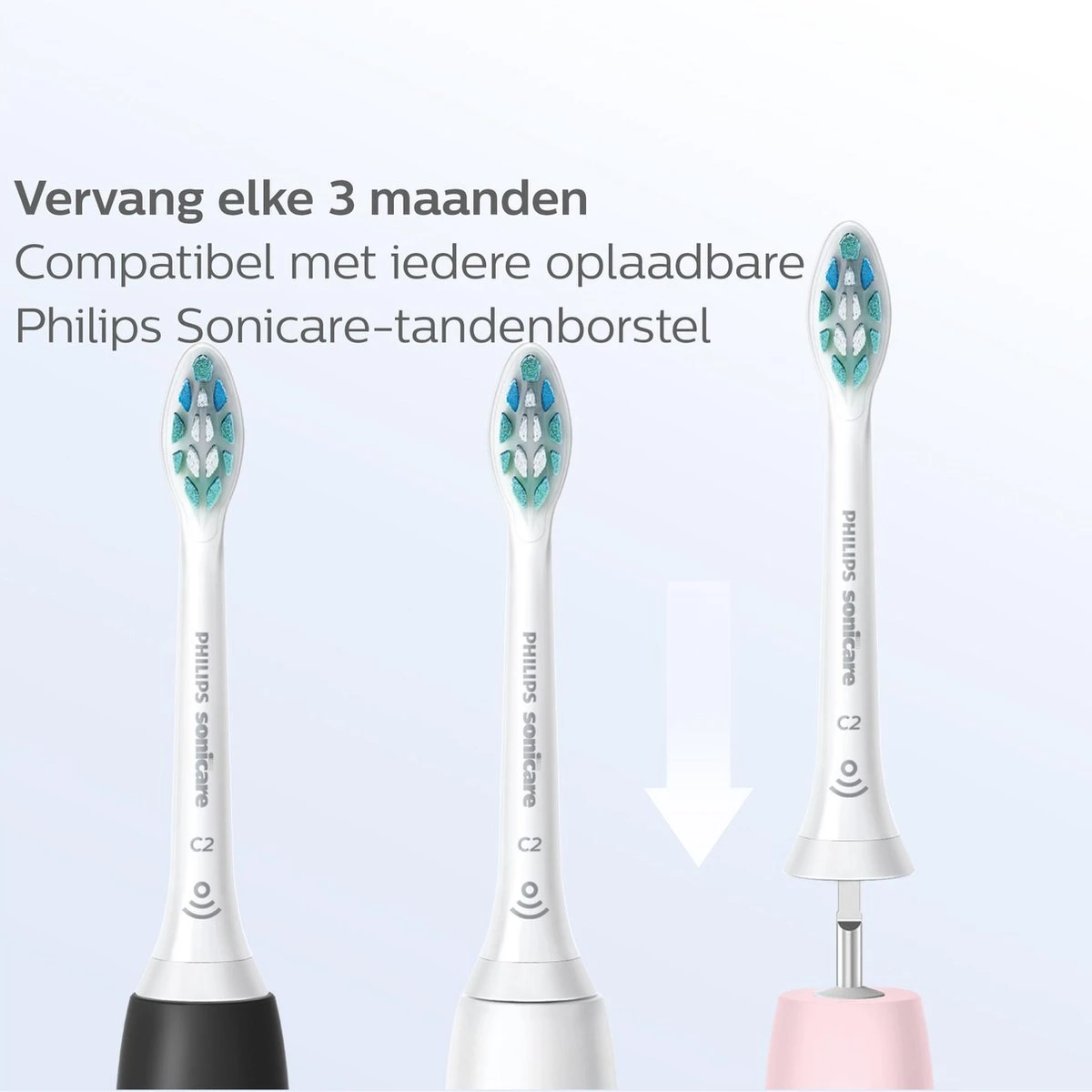Philips Sonicare C2 Optimal Plaque Defence HX9024/10 - Opzetborstels - 4 Stuks 12 Philips Sonicare C2 Optimal Plaque Defence HX9024/10 - Opzetborstels - 4 Stuks - Afbeelding 12