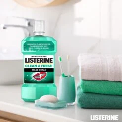 LISTERINE Clean & Fresh, Mondwater Met Essentiële Oliën En Fluoride, Zonder Alcohol, Bereikt De Plaatsen Die De Tandenborstel Mist – Zelfs Tussen De Beugel, 3 X 500 Ml -Verzorgings Producten Winkel 1200x1200 1702