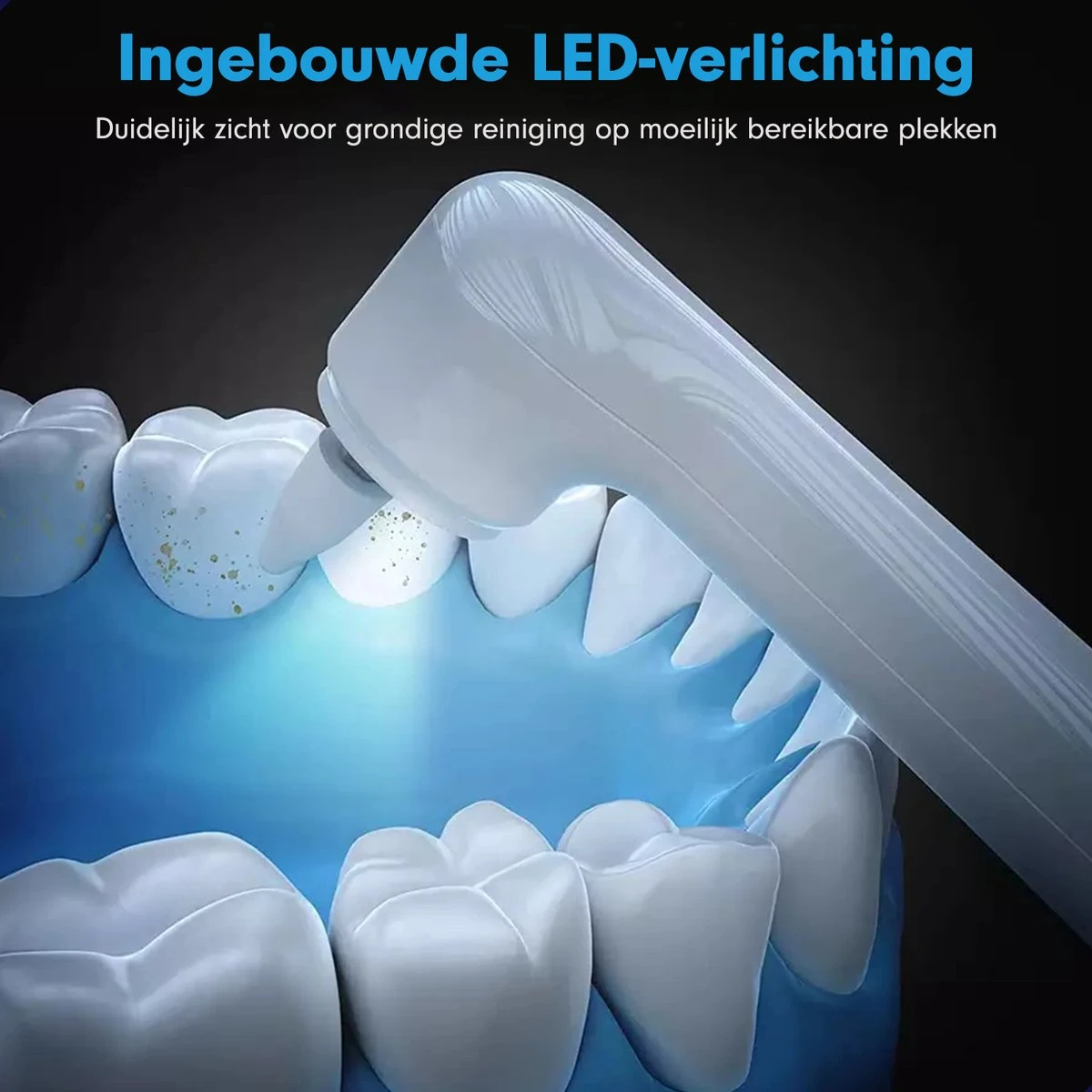 DEN-T® PRO P350 Elektrische Tandenpolijster - Wit - 5 Standen - 5 Opzetstukken - Polijstmachine - Polijstset - Tanden Polijsten - 4 DEN-T® PRO P350 Elektrische Tandenpolijster - Wit - 5 Standen - 5 Opzetstukken - Polijstmachine - Polijstset - Tanden Polijsten - - Afbeelding 4