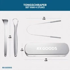 RX Goods RVS Tongschraper Voor Mondverzorging – 4 Stuks – Tongreiniger, Tongborstel & Tong Schraper – Duurzaam & Herbruikbaar -Verzorgings Producten Winkel 1200x1200 1808