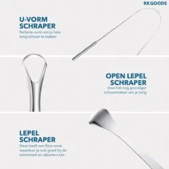 RX Goods RVS Tongschraper Voor Mondverzorging – 4 Stuks – Tongreiniger, Tongborstel & Tong Schraper – Duurzaam & Herbruikbaar -Verzorgings Producten Winkel 1200x1200 1811