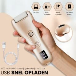 BAESS Elektrische Eeltverwijderaar - 3 Slijprollen - Afzuiging - Oplaadbaar - Goud -Verzorgings Producten Winkel 1200x1200 236