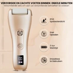 BAESS Elektrische Eeltverwijderaar - 3 Slijprollen - Afzuiging - Oplaadbaar - Goud -Verzorgings Producten Winkel 1200x1200 240