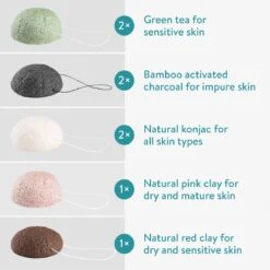 Navaris Set Van 8 Konjac Sponzen - Natuurlijke Sponzen Voor Gezichtsreiniging - Reinigt De Rijpe, Onzuivere, Droge, Gevoelige En Normale Huid - Vegan -Verzorgings Producten Winkel 1200x1200 565