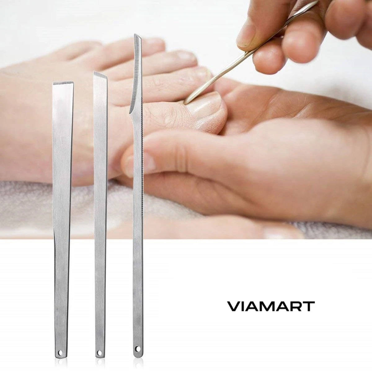 Viamart - Teen En Nagel Pedicure - Mes - Nagels Bijwerken - Voeten Schraper - (3 Stuks) 1 Viamart - Teen En Nagel Pedicure - Mes - Nagels Bijwerken - Voeten Schraper - (3 Stuks)