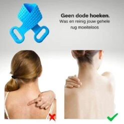 Merkloos Rug Scrubber - Doucheborstel - Lange Lichaamsborstel - Dubbelzijdig Design - 70CM - Rugborstel - Krabber - Douche - Bad - Badborstel - Rug Krabber Siliconen - Massage Borstel - Bath Towel - Back Scrubber - -Verzorgings Producten Winkel 1200x1200 827