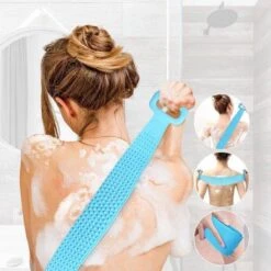 Merkloos Rug Scrubber - Doucheborstel - Lange Lichaamsborstel - Dubbelzijdig Design - 70CM - Rugborstel - Krabber - Douche - Bad - Badborstel - Rug Krabber Siliconen - Massage Borstel - Bath Towel - Back Scrubber - -Verzorgings Producten Winkel 1200x1200 829