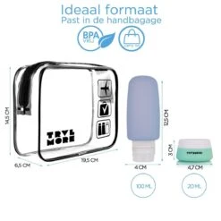 TRVLMORE Reisflesjes Met Etui - Navulbaar - Transparant - 6 Stuks -Verzorgings Producten Winkel 1200x1200 836