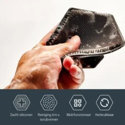 Badborstel - Siliconen Badborstel - Doucheborstel - Lichaamsborstel - Gezichtsborstel - Huidborstel - Scrub Handschoen - Massagespons - Massage Handschoen - Duurzaam - Exfoliërende Werking - Scrubben - Alle Huidtypen - Ergonomisch Handvat Met Zuignap