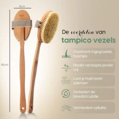 100% Vegan Lichaamsborstel Met Lange Afneembare Steel - Rugborstel/Badborstel/Doucheborstel - Dry Brushing Huidborstel - Droogborstel - Douche -Verzorgings Producten Winkel 1200x1200 845