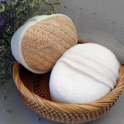 Merkloos Luxe Katoen En Loofah Naturel Douche Spons - Scrub - Massage - 100% Duurzaam - Badspons - Eco -Verzorgings Producten Winkel 1200x1200 873