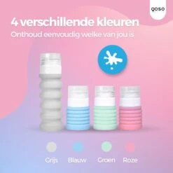 QOSO Reisflesjes Set 8-Delig | Reisflesjes Handbagage Opvouwbaar | Mini Shampoo & Reispotjes Hervulbaar Klein | Reisflesjes 100ml In 4 Kleuren | Navulbare Reisflesjes In Een Reisset -Verzorgings Producten Winkel 1200x1200 881
