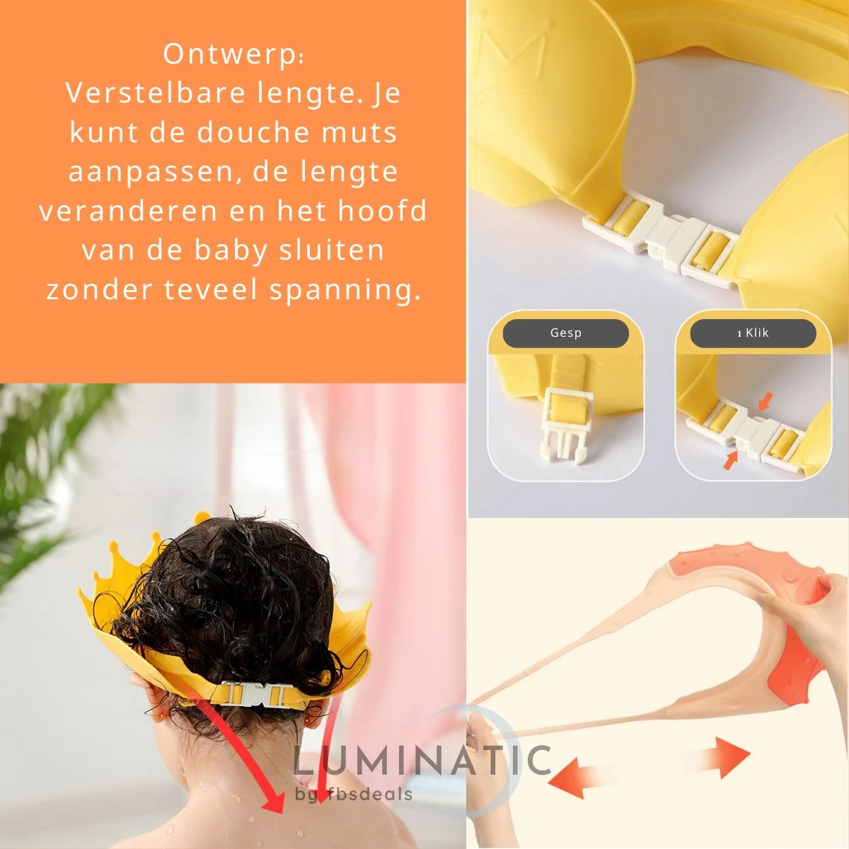 Baby Douchemuts - Baby Douche Kapje - Douchekapje Kind - Baby Douche Hoed - Badmuts Kinderen - Baby Douche Cap - Badmuts Kind - Shower Cap - Douche Muts | Luminatic® | Geel 2 Baby Douchemuts - Baby Douche Kapje - Douchekapje Kind - Baby Douche Hoed - Badmuts Kinderen - Baby Douche Cap - Badmuts Kind - Shower Cap - Douche Muts | Luminatic® | Geel - Afbeelding 2