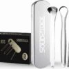 SolidStock Professionele Tongschraper Voor Mondverzorging - 4 Delige Tongreiniger - Ayurveda - RVS