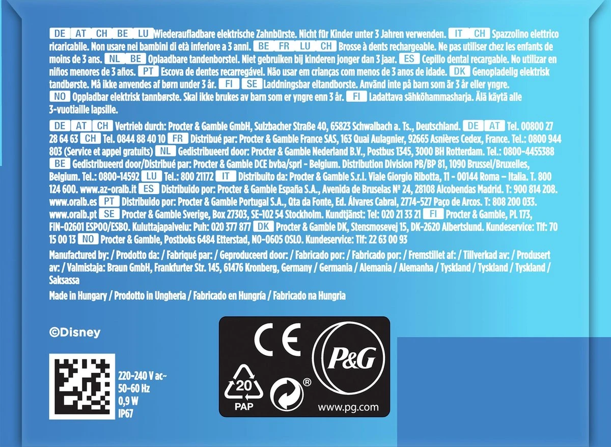 Oral B Oral-B Vitality Frozen - Elektrische Tandenborstel Voor Kinderen - 1 Handvat En 2 Opzetborstels 5 Oral B Oral-B Vitality Frozen - Elektrische Tandenborstel Voor Kinderen - 1 Handvat En 2 Opzetborstels - Afbeelding 5