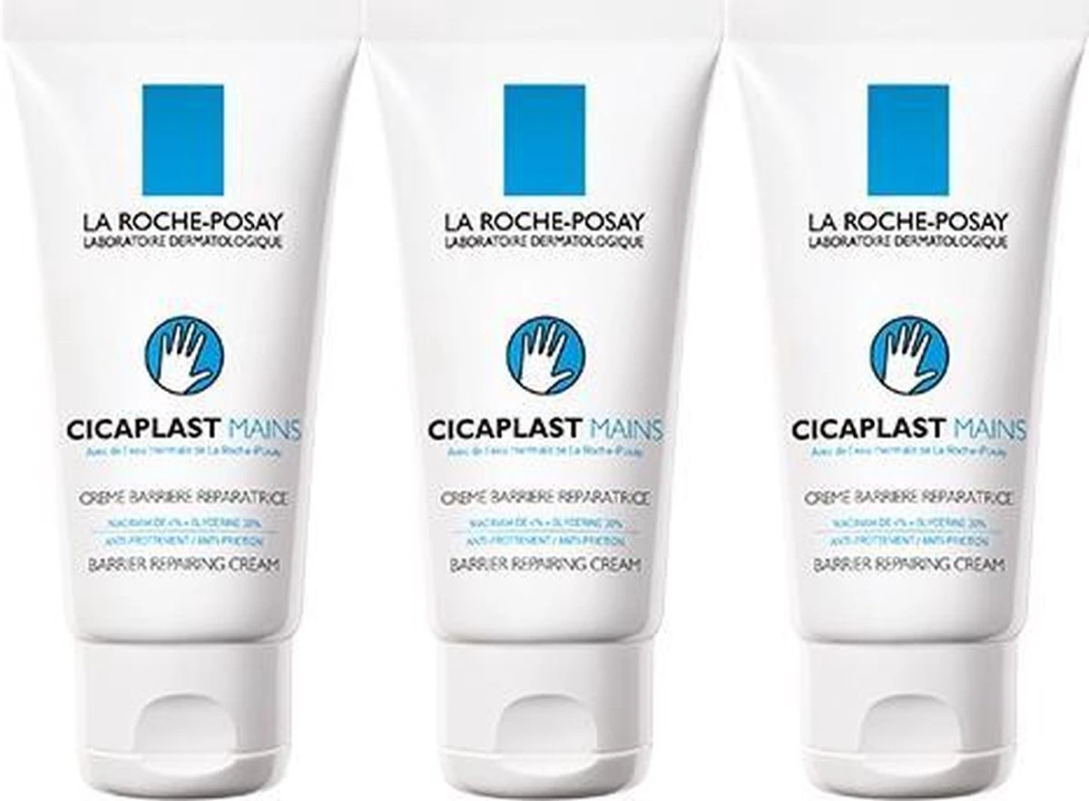 La Roche-Posay Cicaplast Handcrème - 3x50ml - Beschadigde Huid 1 La Roche-Posay Cicaplast Handcrème - 3x50ml - Beschadigde Huid