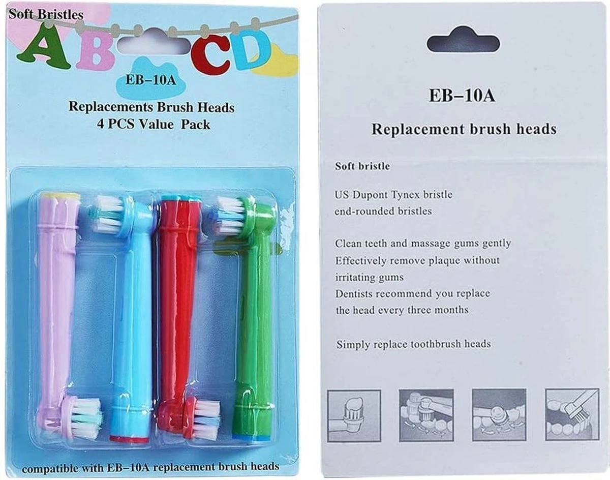 EB-10A Opzetborstels Voor Kids - 12 Stuks Vardaan Opzetborstel Voor Elektrische Tandenborstels - Oral-B - Voor Kleine Tandjes - Zachte Borstelharen - Oral-B - Voor Elektrische Tandenborstel - Mondhygiëne - Junior - 12x 4 EB-10A Opzetborstels Voor Kids - 12 Stuks Vardaan Opzetborstel Voor Elektrische Tandenborstels - Oral-B - Voor Kleine Tandjes - Zachte Borstelharen - Oral-B - Voor Elektrische Tandenborstel - Mondhygiëne - Junior - 12x - Afbeelding 4