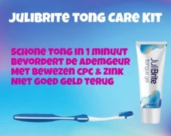 JuliBrite® Tong Gel (50ML) & Tongschraper - Reinigt Witte Tong Aanslag - Tegen Slechte Adem - Met Zink & CPC - Tongreiniger Set - Halitose & Beslagen Tong -Verzorgings Producten Winkel 1200x959 3