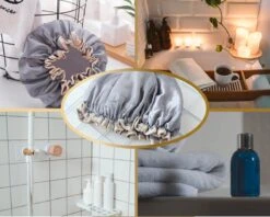 Merkloos Grijze Douchemuts Dames / Volwassenen / Meiden - Luxe Douchemuts - Shower Cap (Vagabond Model) -Verzorgings Producten Winkel 1200x960 12