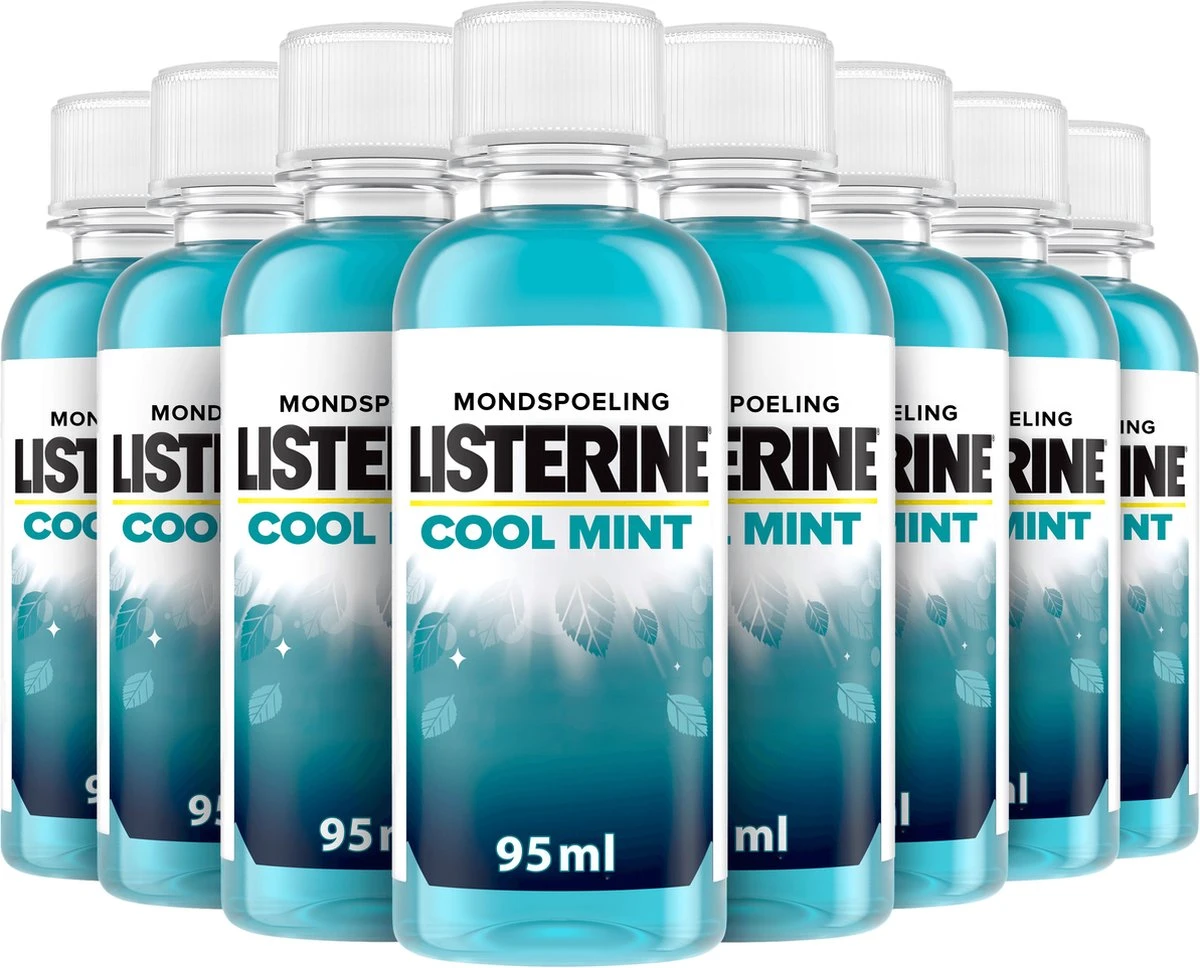Listerine Cool Mint Mondwater, Mondspoeling Met Intens Frisse Muntsmaak, Bestrijdt Schadelijke Bacteriën Voor Gezond Tandvlees, 8 X 95 Ml 2 Listerine Cool Mint Mondwater, Mondspoeling Met Intens Frisse Muntsmaak, Bestrijdt Schadelijke Bacteriën Voor Gezond Tandvlees, 8 X 95 Ml - Afbeelding 2