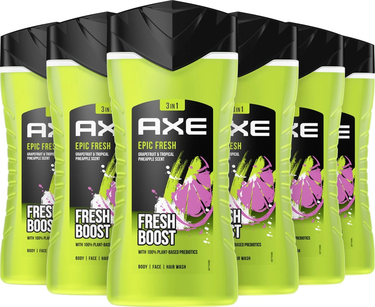 Axe 3-in-1 Douchegel - Epic Fresh - 6 X 250 Ml 1 Axe 3-in-1 Douchegel - Epic Fresh - 6 X 250 Ml