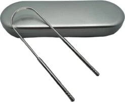 ODaani Tongschraper Met Luxe Opbergcase - Mondverzorging – Tongreiniger – Zilverkleurig