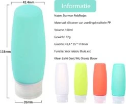 STARMAN Reisflesjes Set - Siliconen - Reisflacons - Handbagage - 100ml - 4 Stuks -Verzorgings Producten Winkel 1200x989 1